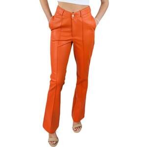 NEW AMYLYNN colorful option faux leather pants in orange